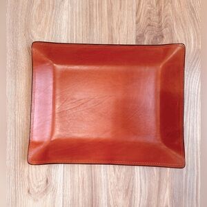 Tito’s Handcrafted Saddle Leather Valet Tray 13”x17” Oversized Luxury Catchall